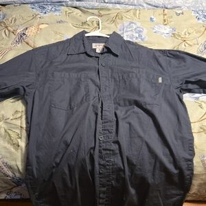 Carhartt Men's Dark Navy Button-Down Work Shirt